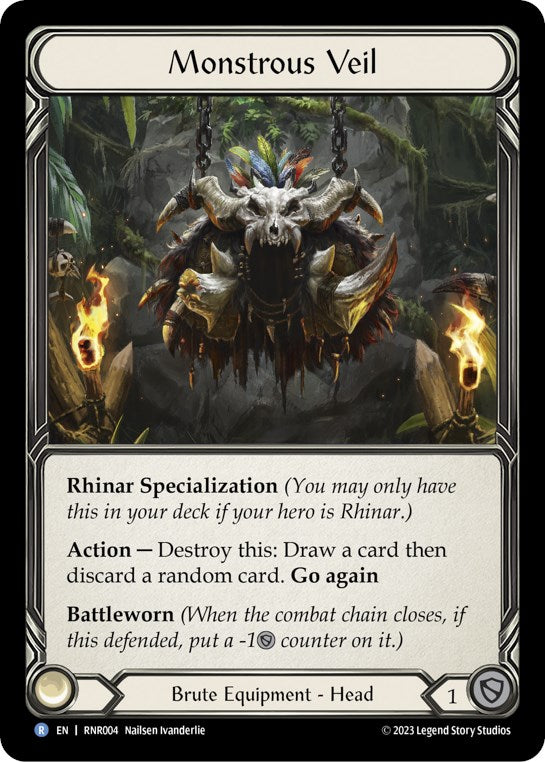 Flesh and Blood TCG | Monstrous Veil [RNR004] (Rhinar Hero Deck) | The Nerd Merchant