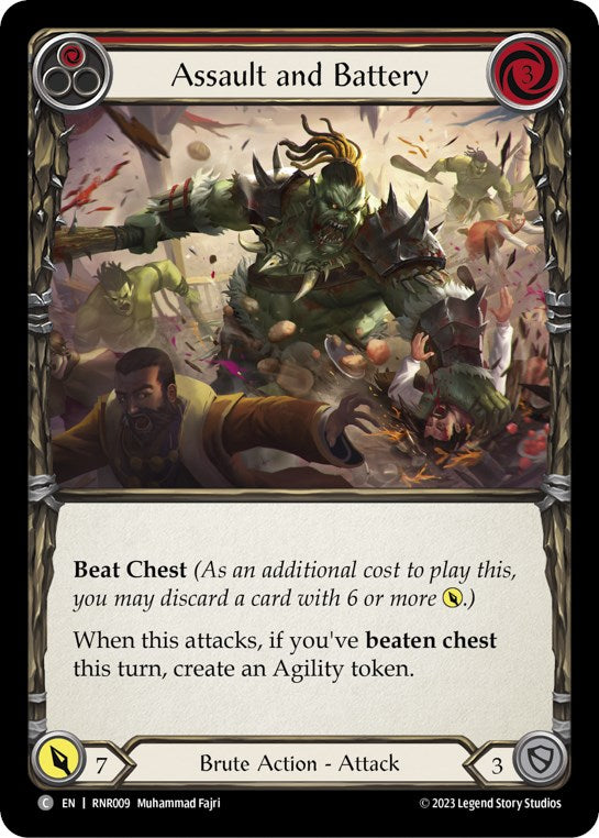 Flesh and Blood TCG | Assault and Battery (Red) [RNR009] (Rhinar Hero Deck) | The Nerd Merchant