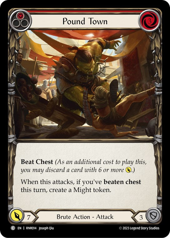Flesh and Blood TCG | Pound Town (Red) [RNR014] (Rhinar Hero Deck) | The Nerd Merchant