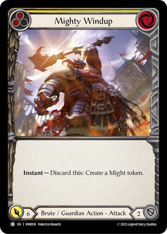 Flesh and Blood TCG | Mighty Windup (Yellow) [RNR018] (Rhinar Hero Deck) | The Nerd Merchant