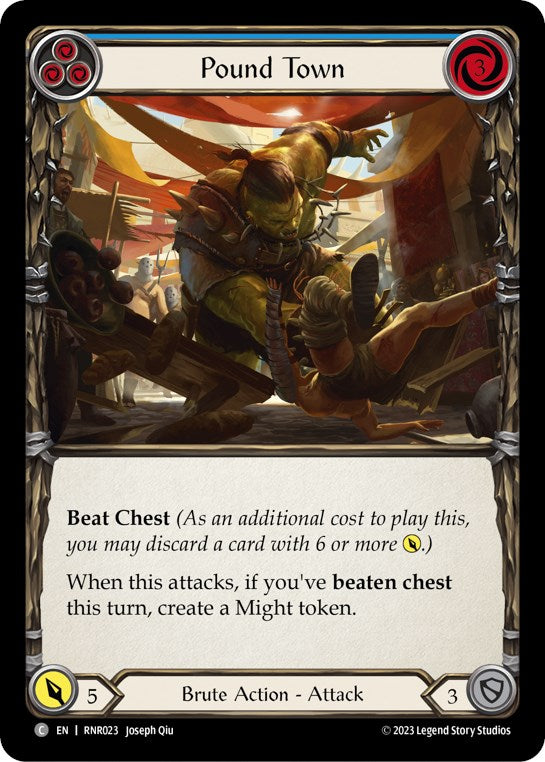 Flesh and Blood TCG | Pound Town (Blue) [RNR023] (Rhinar Hero Deck) | The Nerd Merchant