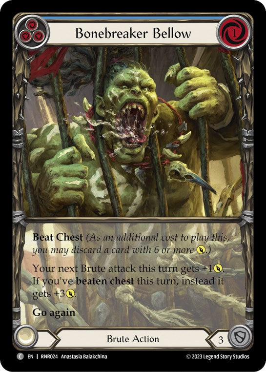 Flesh and Blood TCG | Bonebreaker Bellow (Blue) [RNR024] (Rhinar Hero Deck) | The Nerd Merchant
