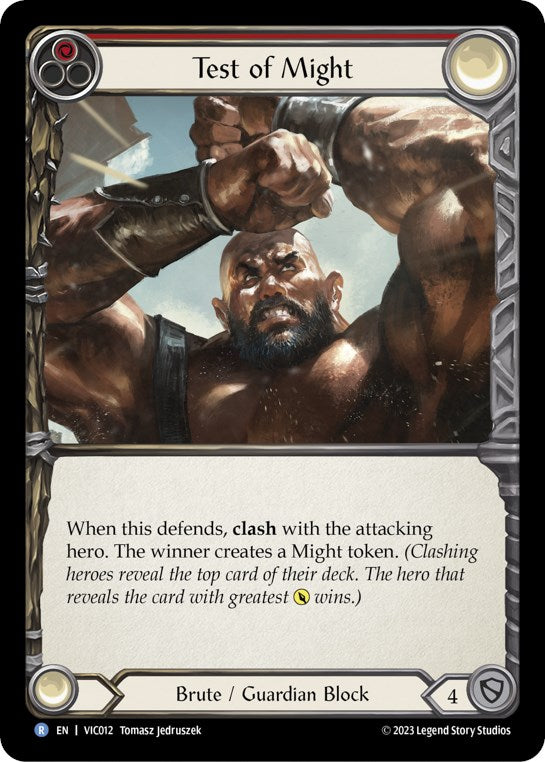 Flesh and Blood TCG | Test of Might (Red) [VIC012] (Heavy Hitters Victor Blitz Deck) | The Nerd Merchant