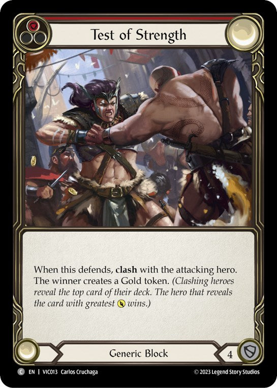 Flesh and Blood TCG | Test of Strength (Red) [VIC013] (Heavy Hitters Victor Blitz Deck) | The Nerd Merchant