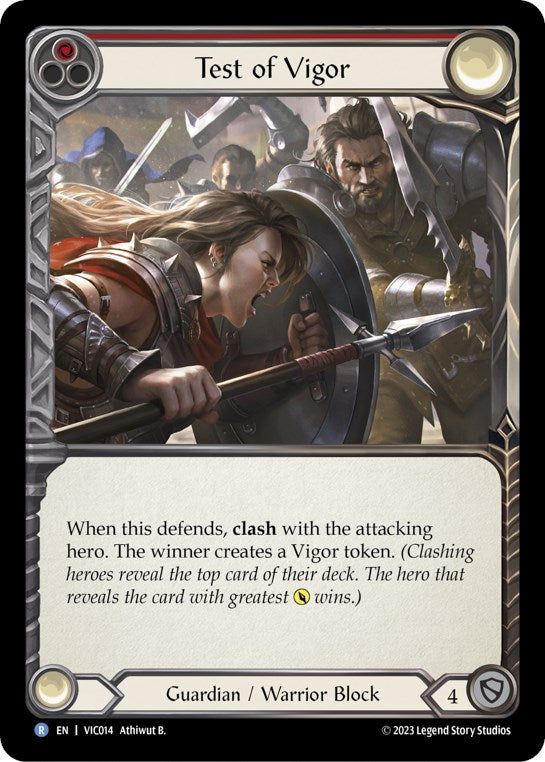 Flesh and Blood TCG | Test of Vigor (Red) [VIC014] (Heavy Hitters Victor Blitz Deck) | The Nerd Merchant