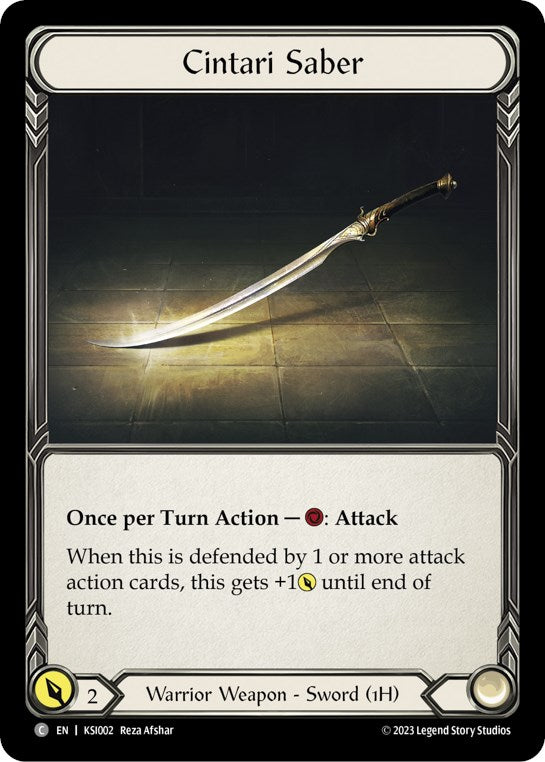 Flesh and Blood TCG | Cintari Saber [KSI002] (Heavy Hitters Kassai Blitz Deck) | The Nerd Merchant