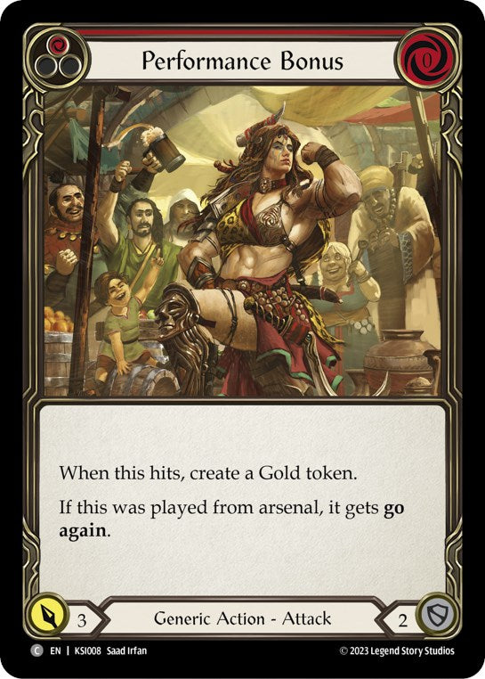 Flesh and Blood TCG | Performance Bonus (Red) [KSI008] (Heavy Hitters Kassai Blitz Deck) | The Nerd Merchant