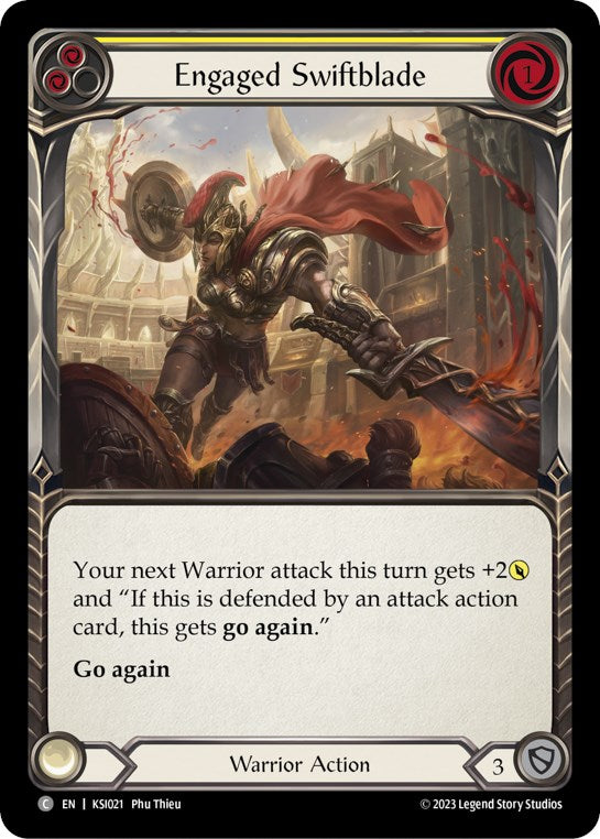 Flesh and Blood TCG | Engaged Swiftblade (Yellow) [KSI021] (Heavy Hitters Kassai Blitz Deck) | The Nerd Merchant