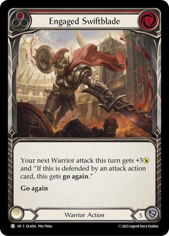Flesh and Blood TCG | Engaged Swiftblade (Red) [OLA016] (Heavy Hitters Olympia Blitz Deck) | The Nerd Merchant