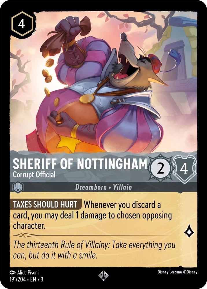 Lorcana | Sheriff of Nottingham - Corrupt Official (191/204) [Into the Inklands] | The Nerd Merchant