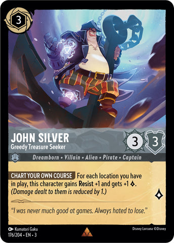 Lorcana | John Silver - Greedy Treasure Seeker (176/204) [Into the Inklands] | The Nerd Merchant