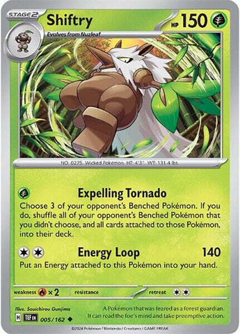 Pokemon | Shiftry (005/162) [Scarlet & Violet: Temporal Forces] | The Nerd Merchant