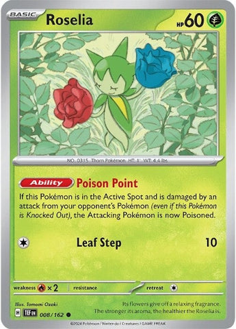 Pokemon | Roselia (008/162) [Scarlet & Violet: Temporal Forces] | The Nerd Merchant