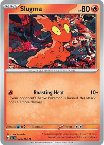 Pokemon | Slugma (028/162) [Scarlet & Violet: Temporal Forces] | The Nerd Merchant