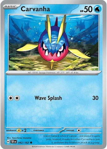 Pokemon | Carvanha (042/162) [Scarlet & Violet: Temporal Forces] | The Nerd Merchant