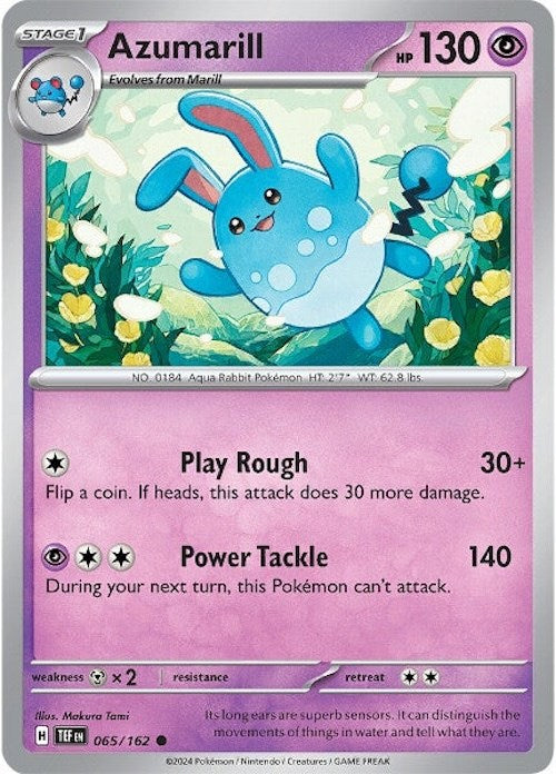 Pokemon | Azumarill (065/162) [Scarlet & Violet: Temporal Forces] | The Nerd Merchant