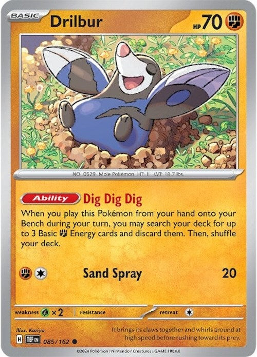 Pokemon | Drilbur (085/162) [Scarlet & Violet: Temporal Forces] | The Nerd Merchant