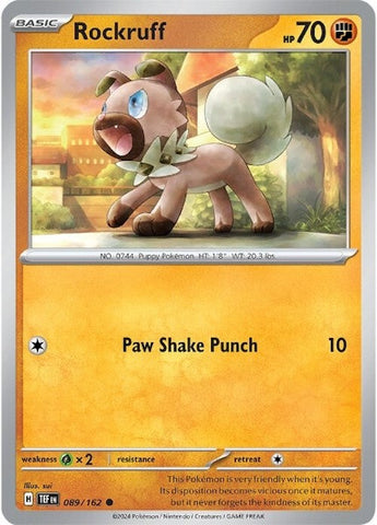Pokemon | Rockruff (089/162) [Scarlet & Violet: Temporal Forces] | The Nerd Merchant