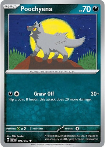 Pokemon | Poochyena (105/162) [Scarlet & Violet: Temporal Forces] | The Nerd Merchant