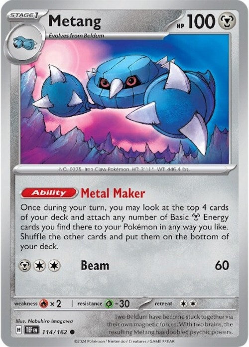 Pokemon | Metang (114/162) [Scarlet & Violet: Temporal Forces] | The Nerd Merchant