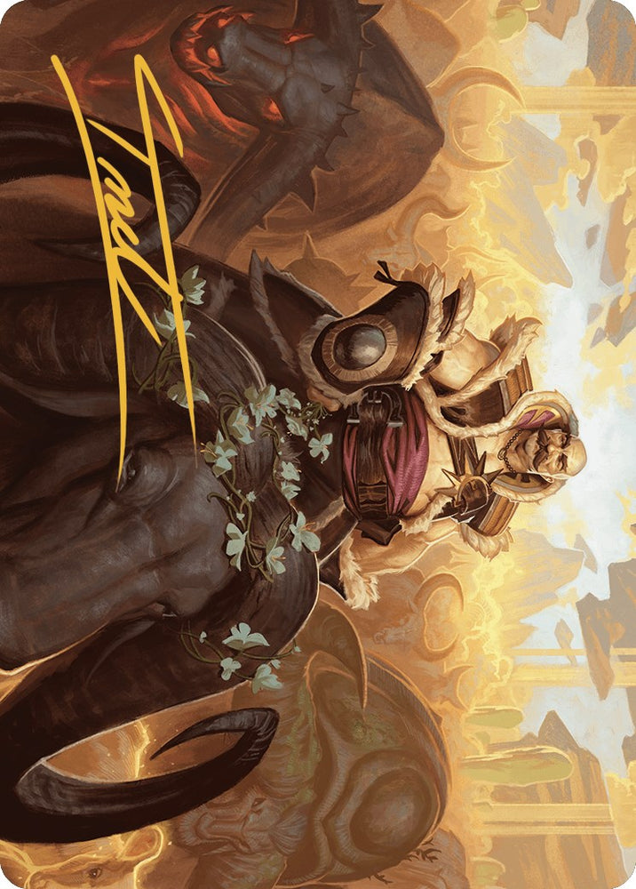 Magic | Bruse Tarl, Roving Rancher Art Card (Gold-Stamped Signature) [Outlaws of Thunder Junction Art Series] | The Nerd Merchant
