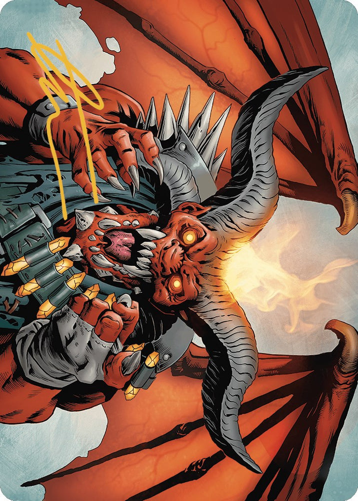 Magic | Rakdos, the Muscle Art Card (Gold-Stamped Signature) [Outlaws of Thunder Junction Art Series] | The Nerd Merchant