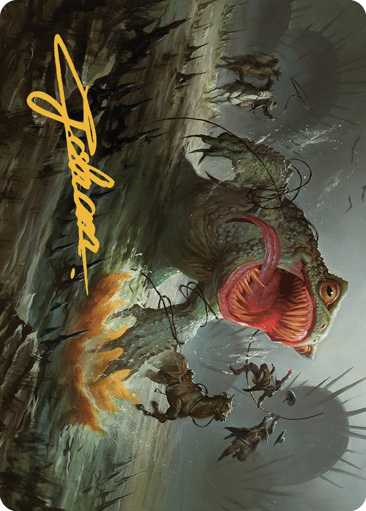 Magic | The Gitrog, Ravenous Ride Art Card (Gold-Stamped Signature) [Outlaws of Thunder Junction Art Series] | The Nerd Merchant