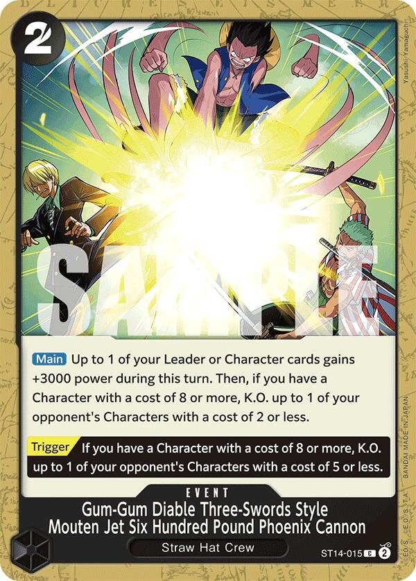 One Piece | Gum-Gum Diable Three-Swords Style Mouten Jet Six Hundred Pound Phoenix Cannon [Starter Deck: 3D2Y] | The Nerd Merchant