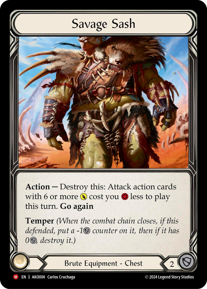 Flesh and Blood TCG | Savage Sash [AKO004] (Armory Deck: Kayo) | The Nerd Merchant