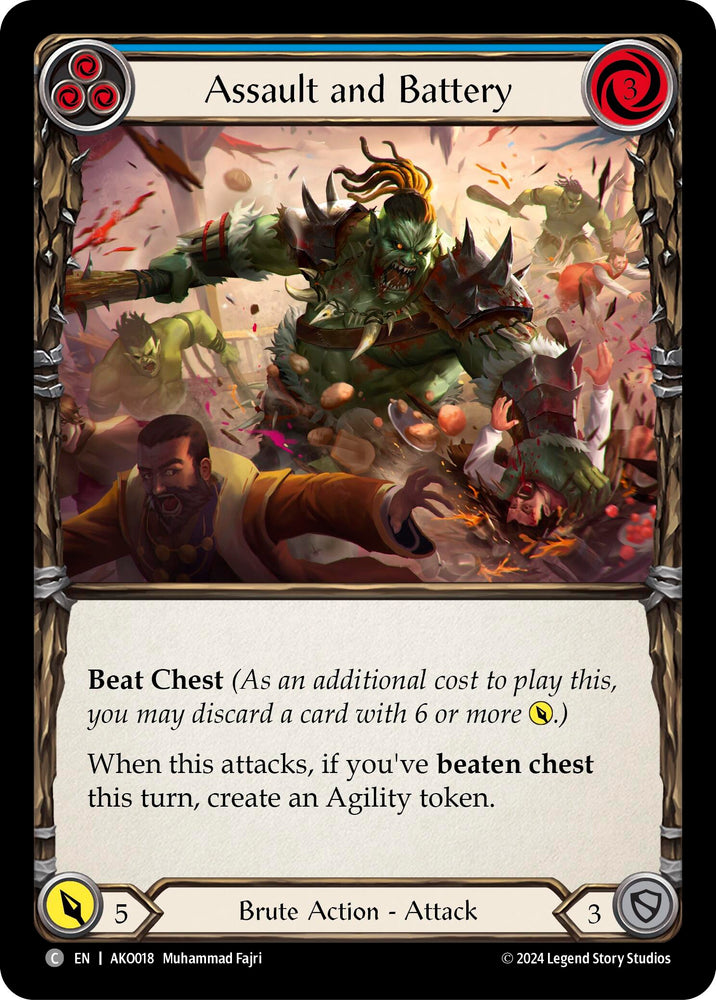 Flesh and Blood TCG | Assault and Battery (Blue) [AKO018] (Armory Deck: Kayo) | The Nerd Merchant