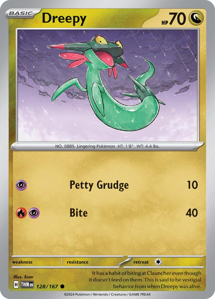 Pokemon | Dreepy (128/167) [Scarlet & Violet: Twilight Masquerade] | The Nerd Merchant
