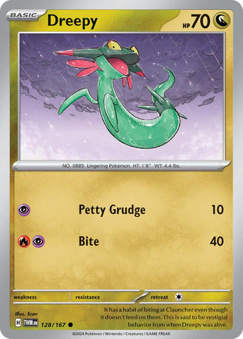 Pokemon | Dreepy (128/167) [Scarlet & Violet: Twilight Masquerade] | The Nerd Merchant