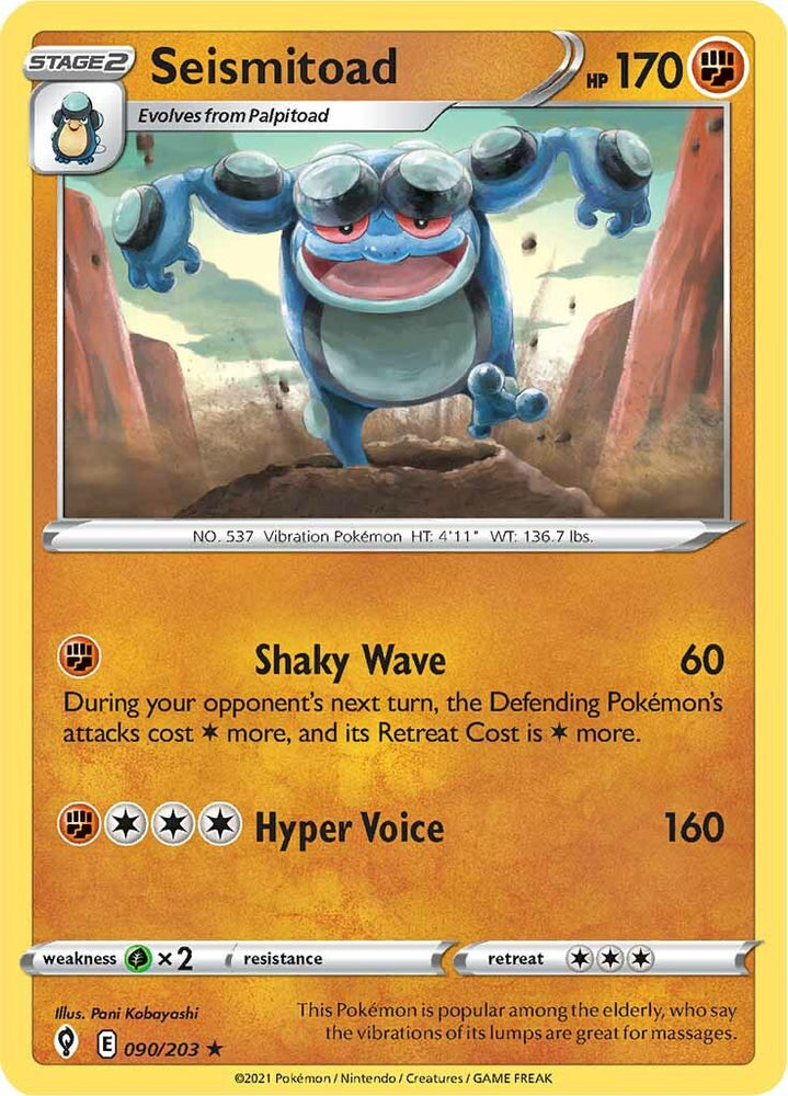 Pokemon | Seismitoad (090/203) [Sword & Shield: Evolving Skies] | The Nerd Merchant