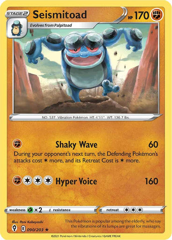 Pokemon | Seismitoad (090/203) [Sword & Shield: Evolving Skies] | The Nerd Merchant