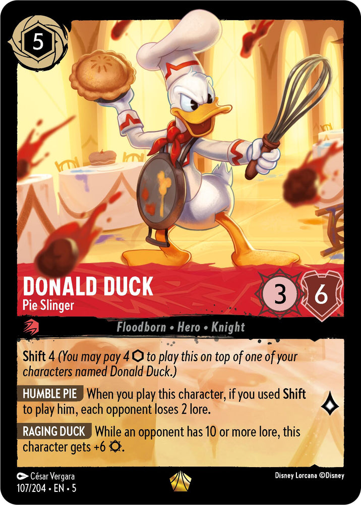 Lorcana | Donald Duck - Pie Slinger (107/204) [Shimmering Skies] | The Nerd Merchant
