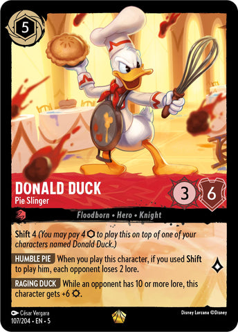 Lorcana | Donald Duck - Pie Slinger (107/204) [Shimmering Skies] | The Nerd Merchant