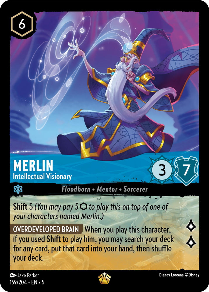 Lorcana | Merlin - Intellectual Visionary (159/204) [Shimmering Skies] | The Nerd Merchant