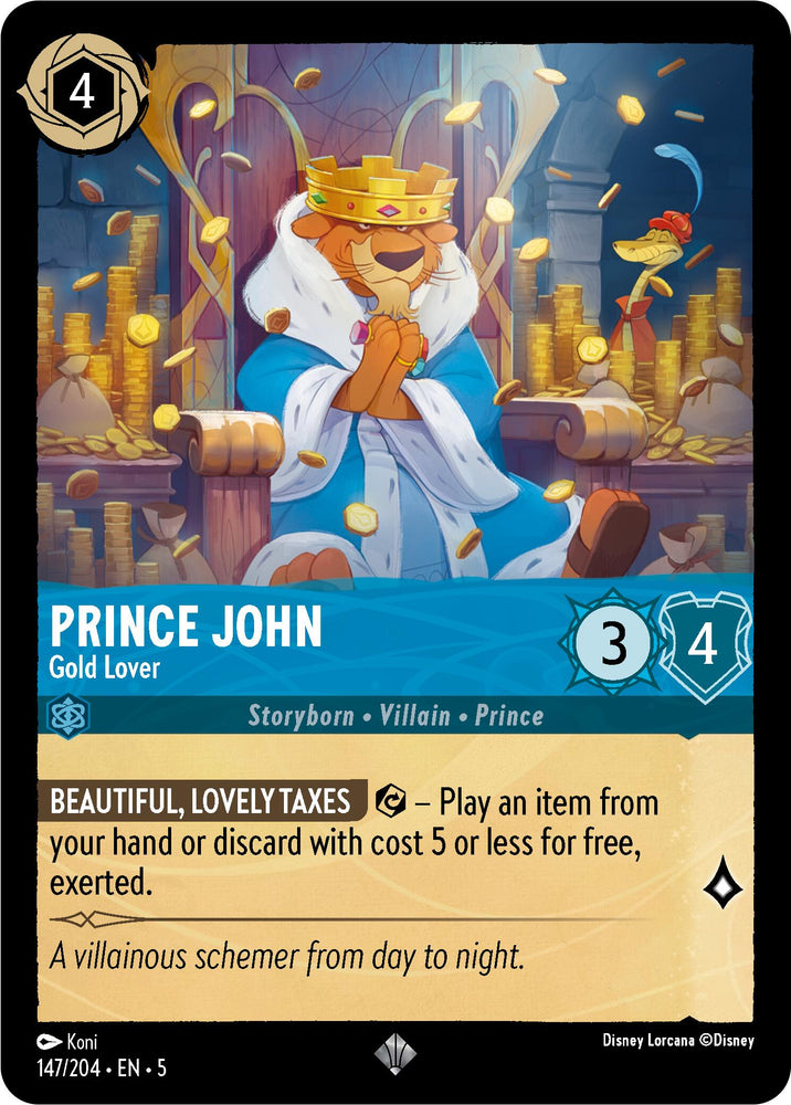 Lorcana | Prince John - Gold Lover (147/204) [Shimmering Skies] | The Nerd Merchant