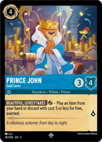 Lorcana | Prince John - Gold Lover (147/204) [Shimmering Skies] | The Nerd Merchant