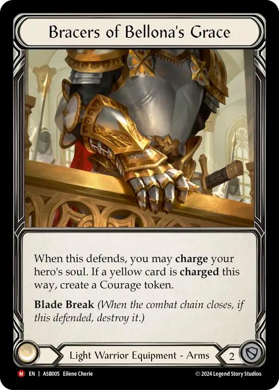 Flesh and Blood TCG | Bracers of Bellona's Grace [ASB005] (Armory Deck: Boltyn)  Rainbow Foil | The Nerd Merchant