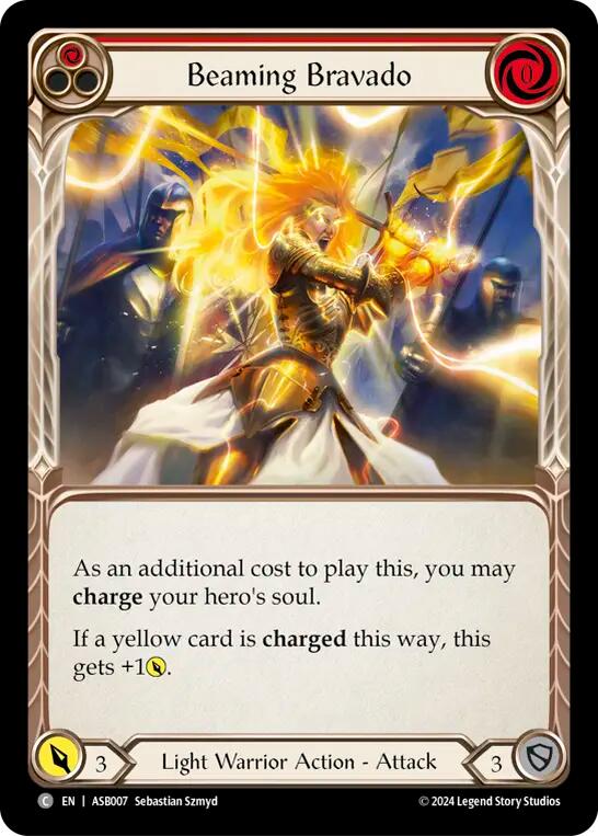 Flesh and Blood TCG | Beaming Bravado (Red) [ASB007] (Armory Deck: Boltyn) | The Nerd Merchant