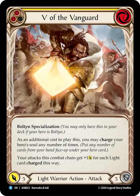 Flesh and Blood TCG | V of the Vanguard [ASB023] (Armory Deck: Boltyn) | The Nerd Merchant