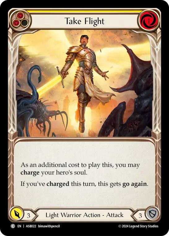 Flesh and Blood TCG | Take Flight (Yellow) [ASB022] (Armory Deck: Boltyn) | The Nerd Merchant