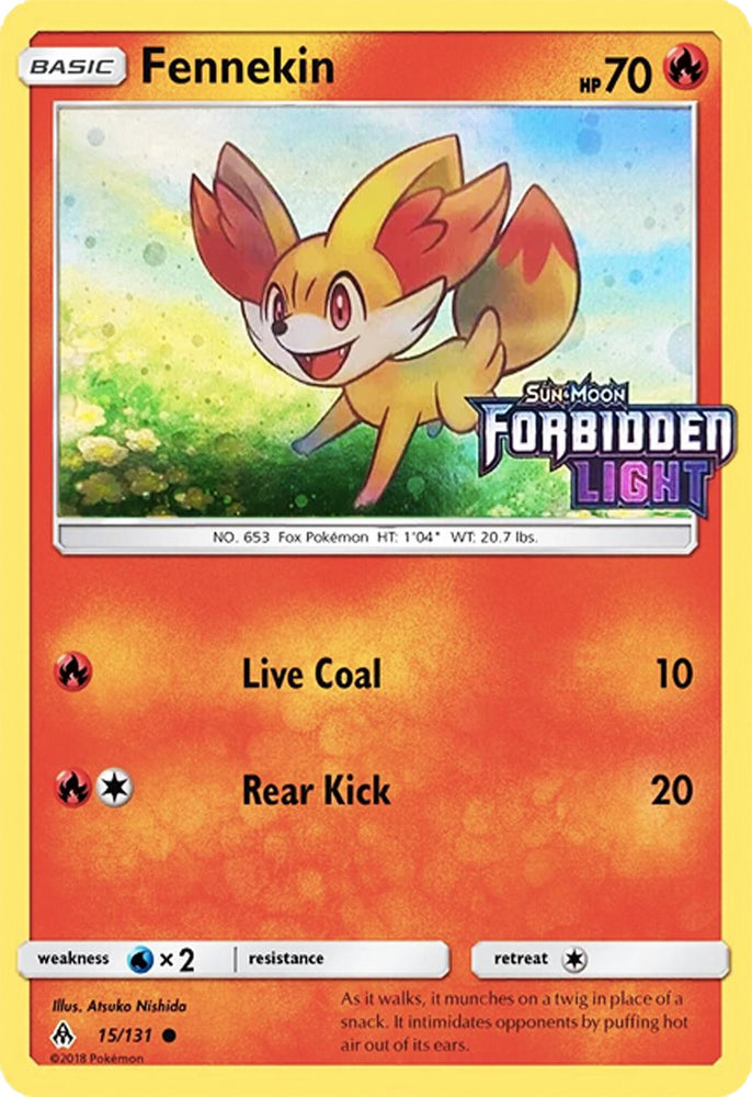 Pokemon | Fennekin (15/131) (Cosmos Holo) (Toys R' Us Promo) [Sun & Moon: Forbidden Light] | The Nerd Merchant