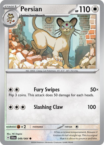 Pokemon | Persian (049/064) [Scarlet & Violet: Shrouded Fable] | The Nerd Merchant