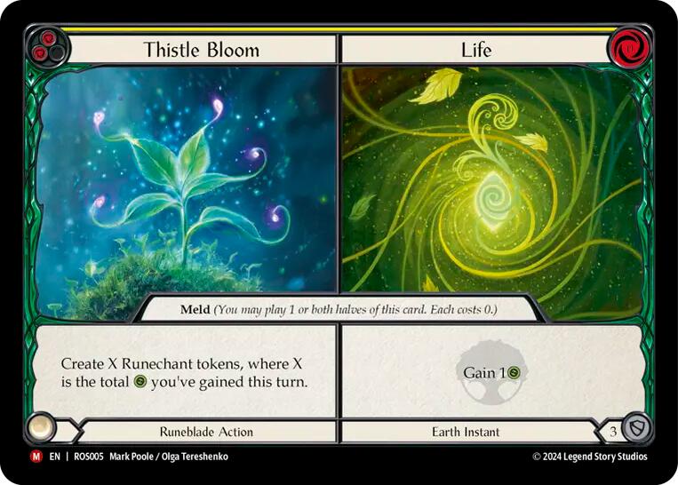 Flesh and Blood TCG | Thistle Bloom // Life [ROS005] (Rosetta)  Rainbow Foil | The Nerd Merchant