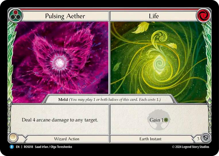 Flesh and Blood TCG | Pulsing Aether // Life [ROS018] (Rosetta)  Rainbow Foil | The Nerd Merchant
