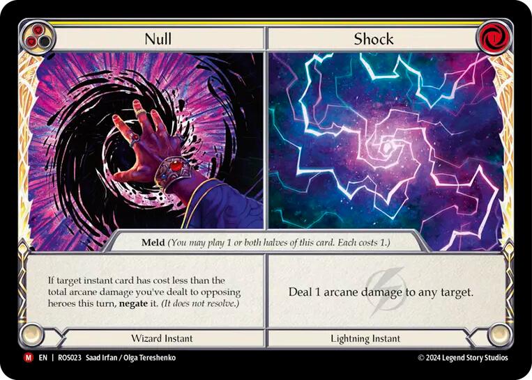Flesh and Blood TCG | Null // Shock [ROS023] (Rosetta)  Rainbow Foil | The Nerd Merchant