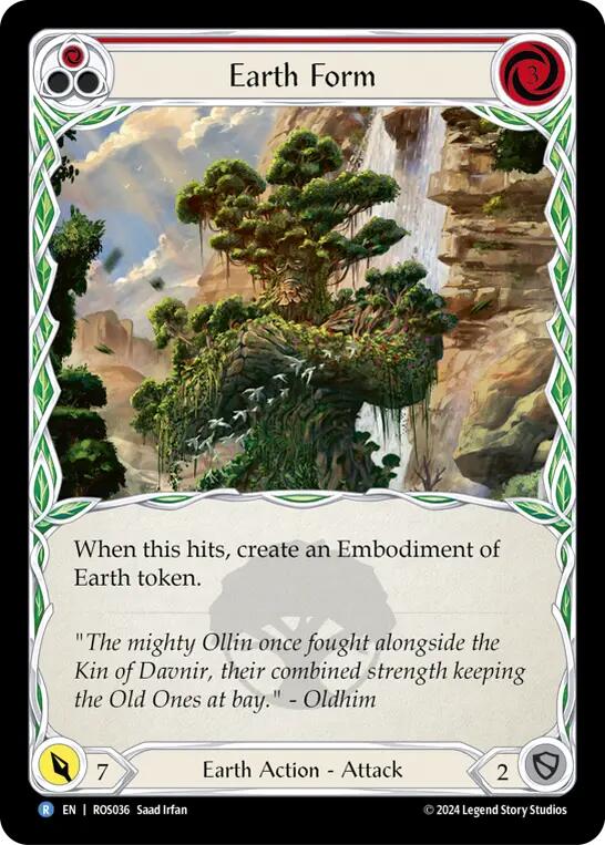 Flesh and Blood TCG | Earth Form (Red) [ROS036] (Rosetta)  Rainbow Foil | The Nerd Merchant