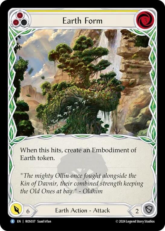 Flesh and Blood TCG | Earth Form (Yellow) [ROS037] (Rosetta)  Rainbow Foil | The Nerd Merchant
